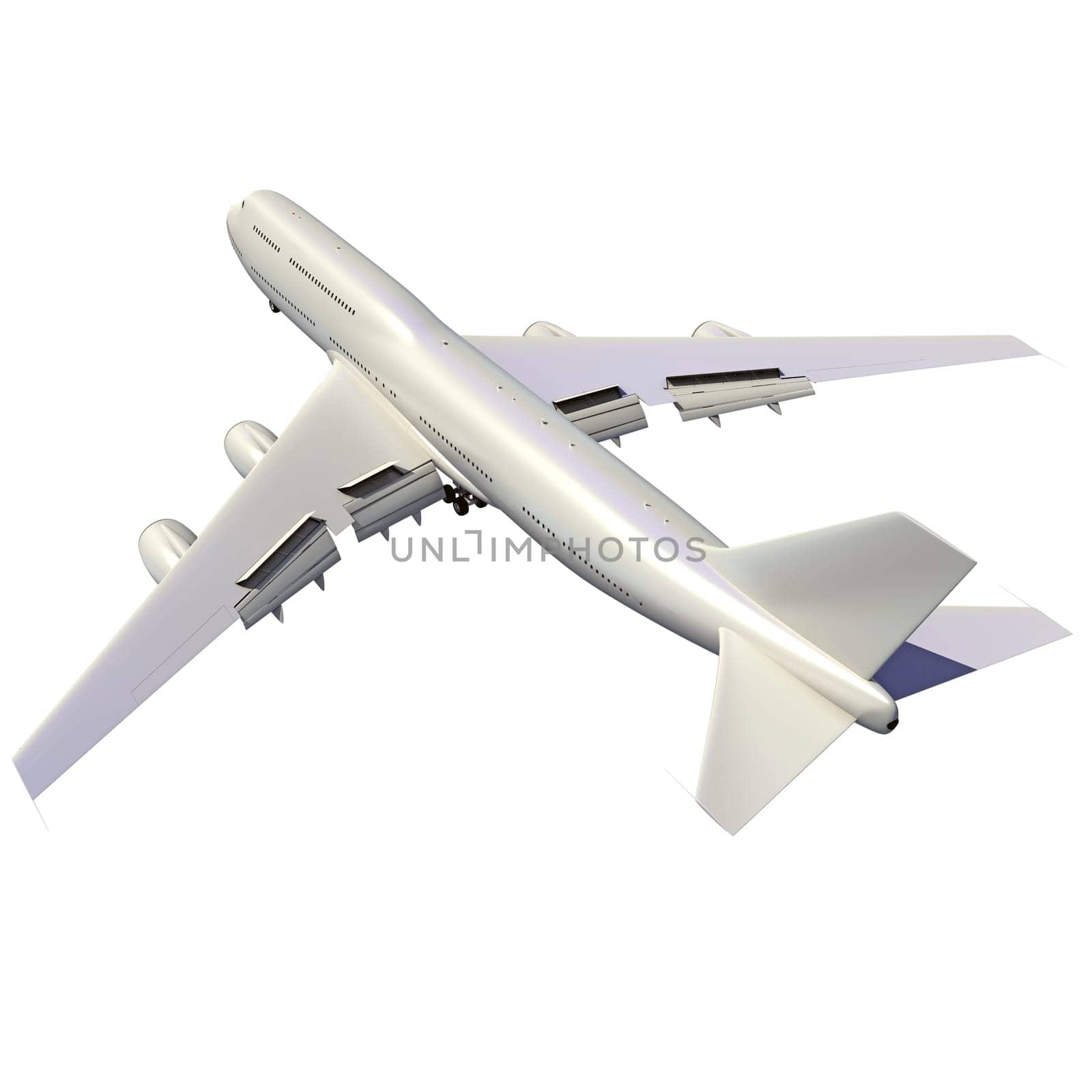 Aircraft 3D rendering airplane on white background by 3DHorse