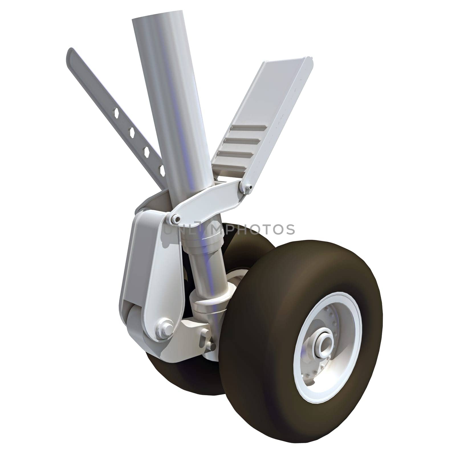 Aircraft Landing Gear 3D rendering on white background by 3DHorse