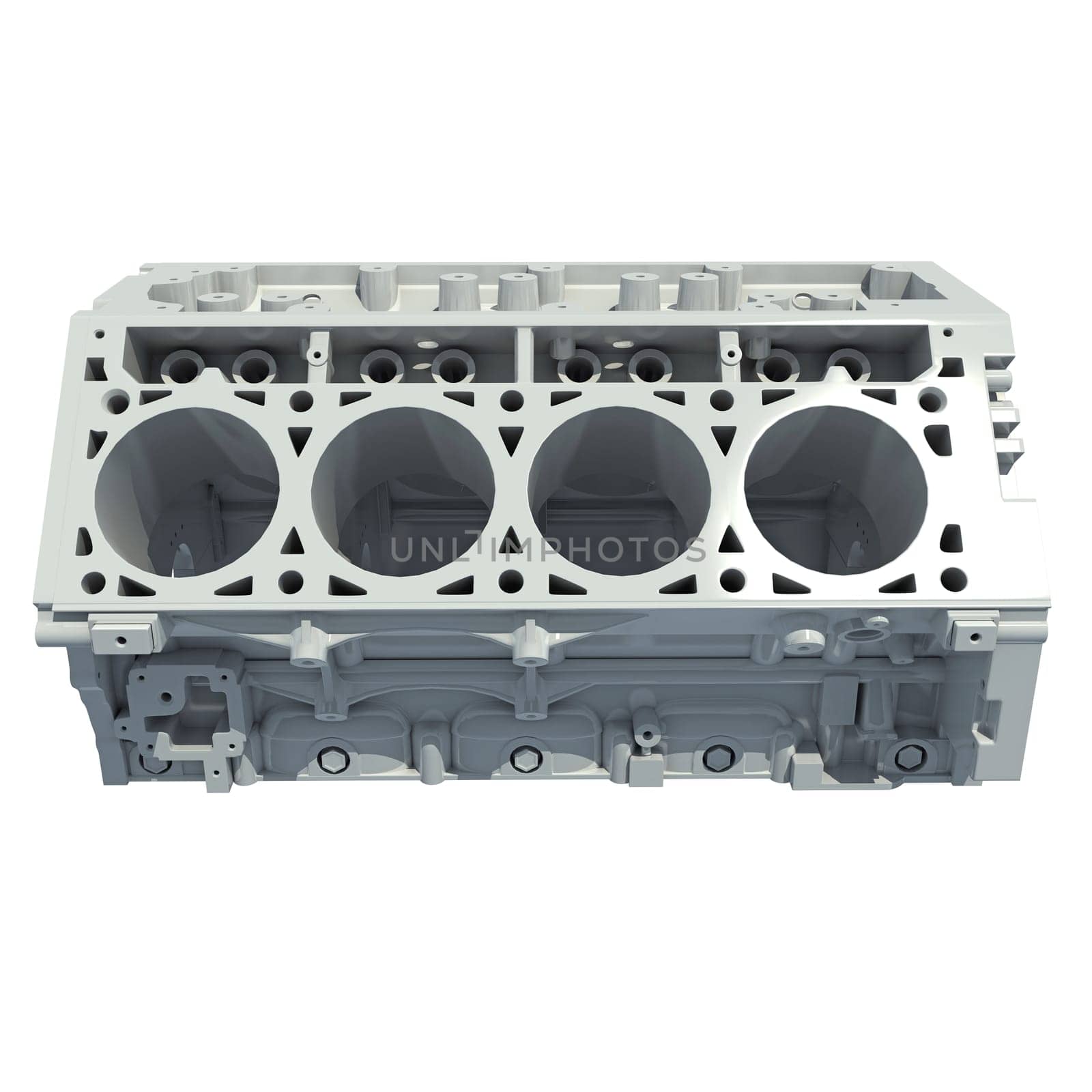 V8 Engine Block 3D rendering on white background by 3DHorse