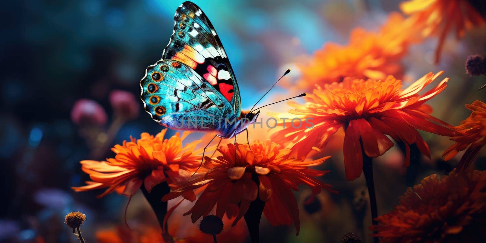 Colorful butterfly on the flower