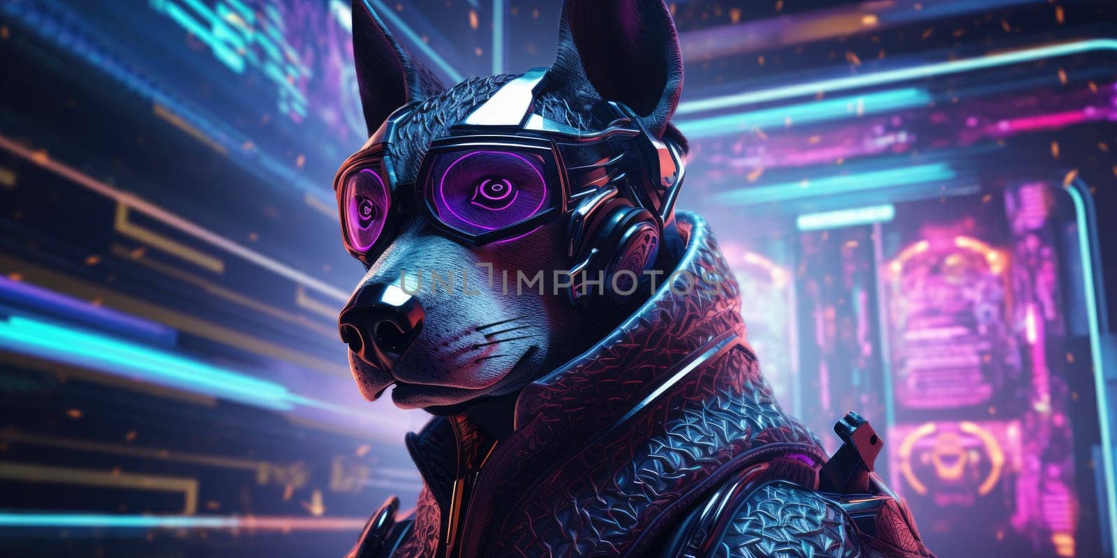 Cyberdog in future, futurism concept