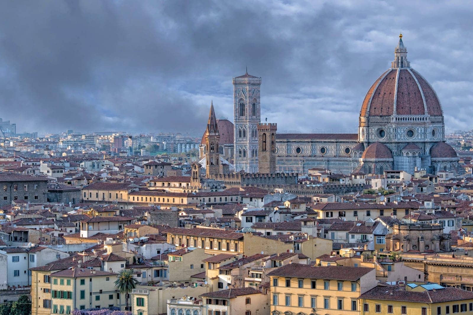 Florence Dome and tower Aerial View Cityscape by AndreaIzzotti