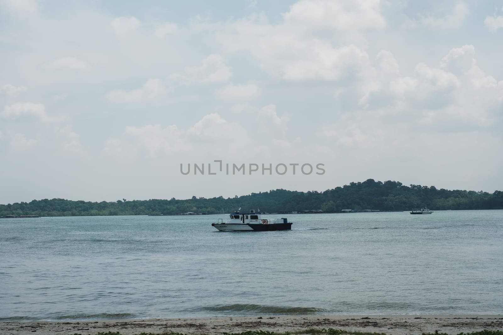 Boat on Coastal Beach Shore