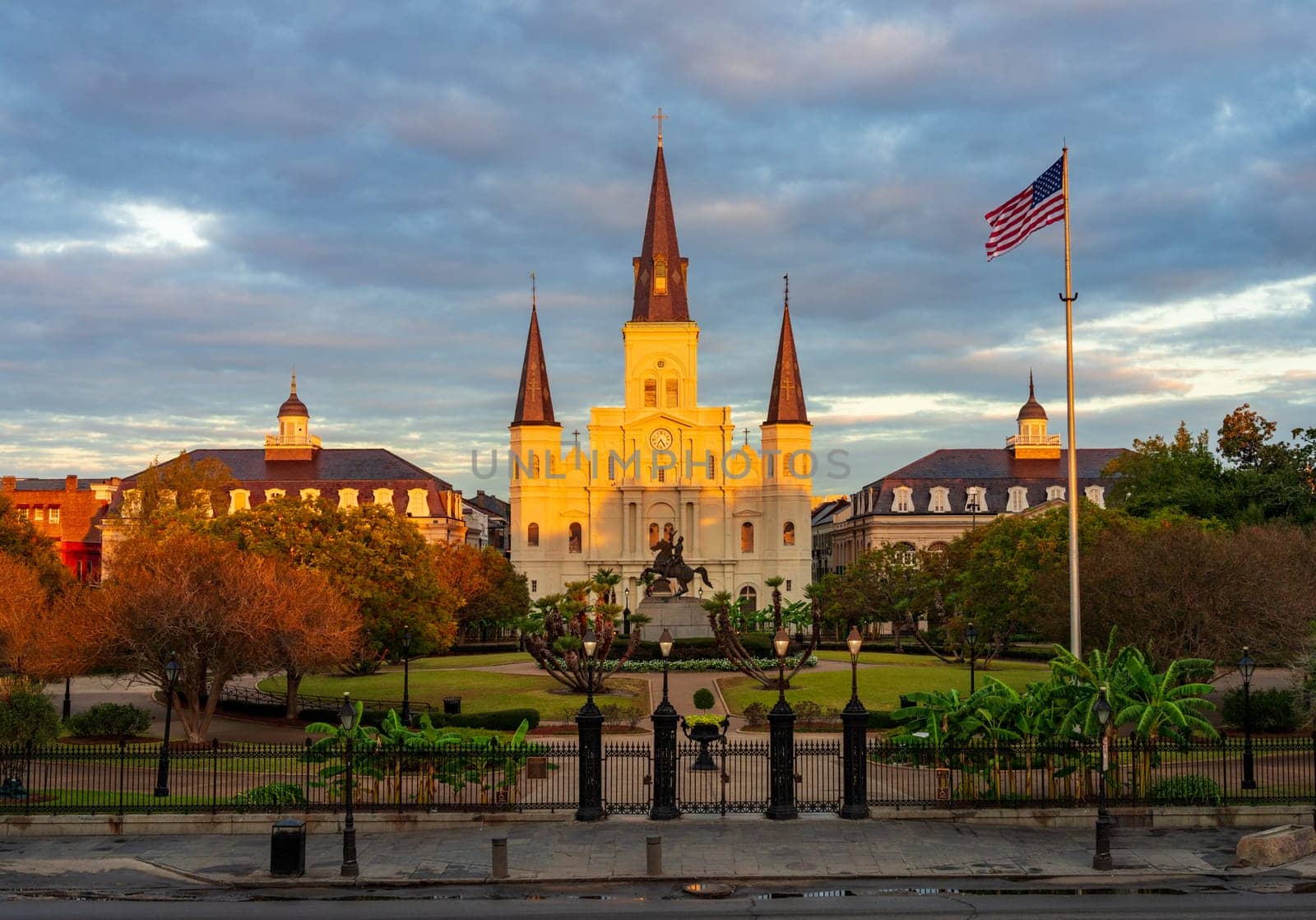 Sunrise on Cathedral Basilica of Saint Louis in New Orleans, LA by steheap