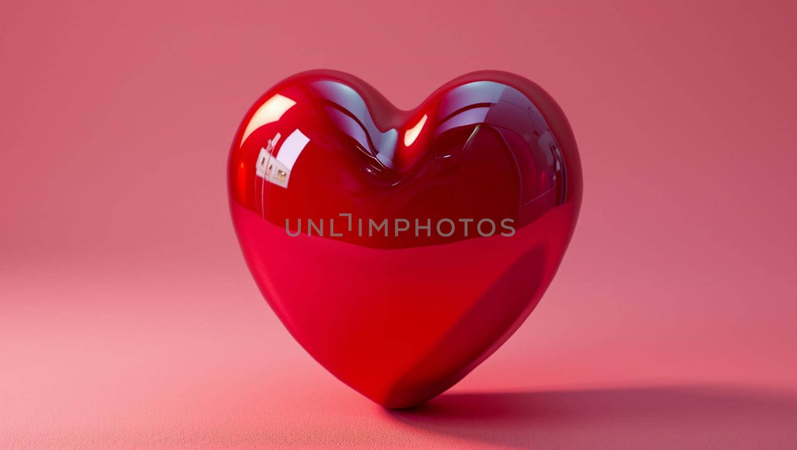 Red heart on pink background. One heart-shaped object is located to the side, there is space for text. High quality photo