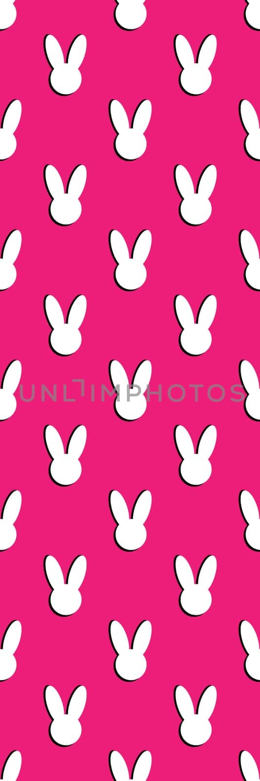 Pink bookmark with white Easter bunnies pattern