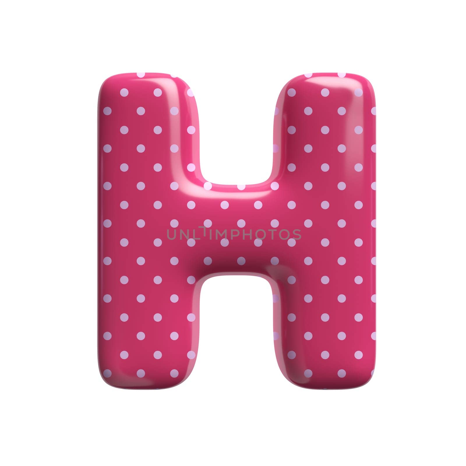 Polka dot letter H - Upper-case 3d pink retro font - suitable for Fashion, retro design or decoration related subjects by chrisroll