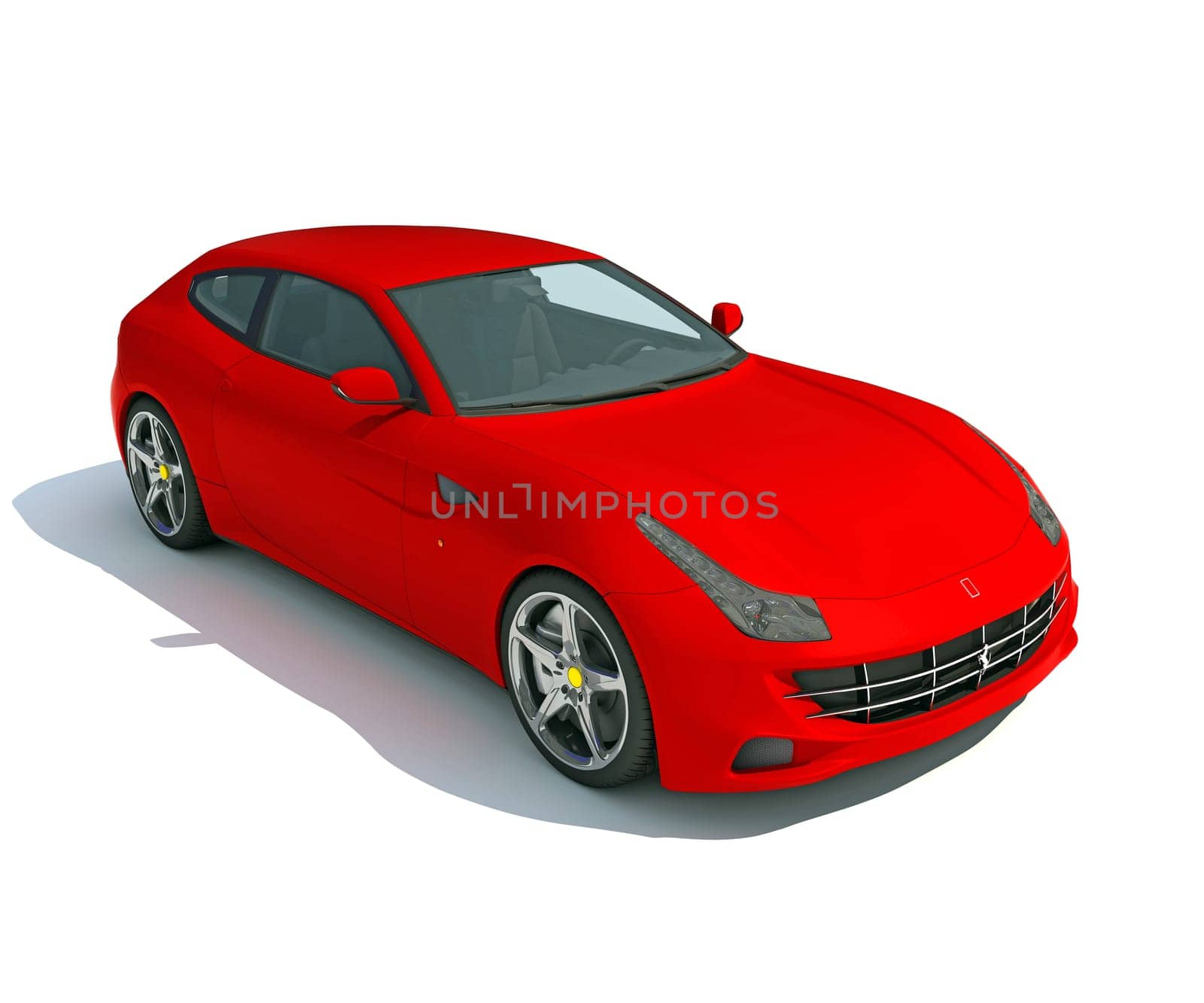 Race Car 3D rendering model on white background