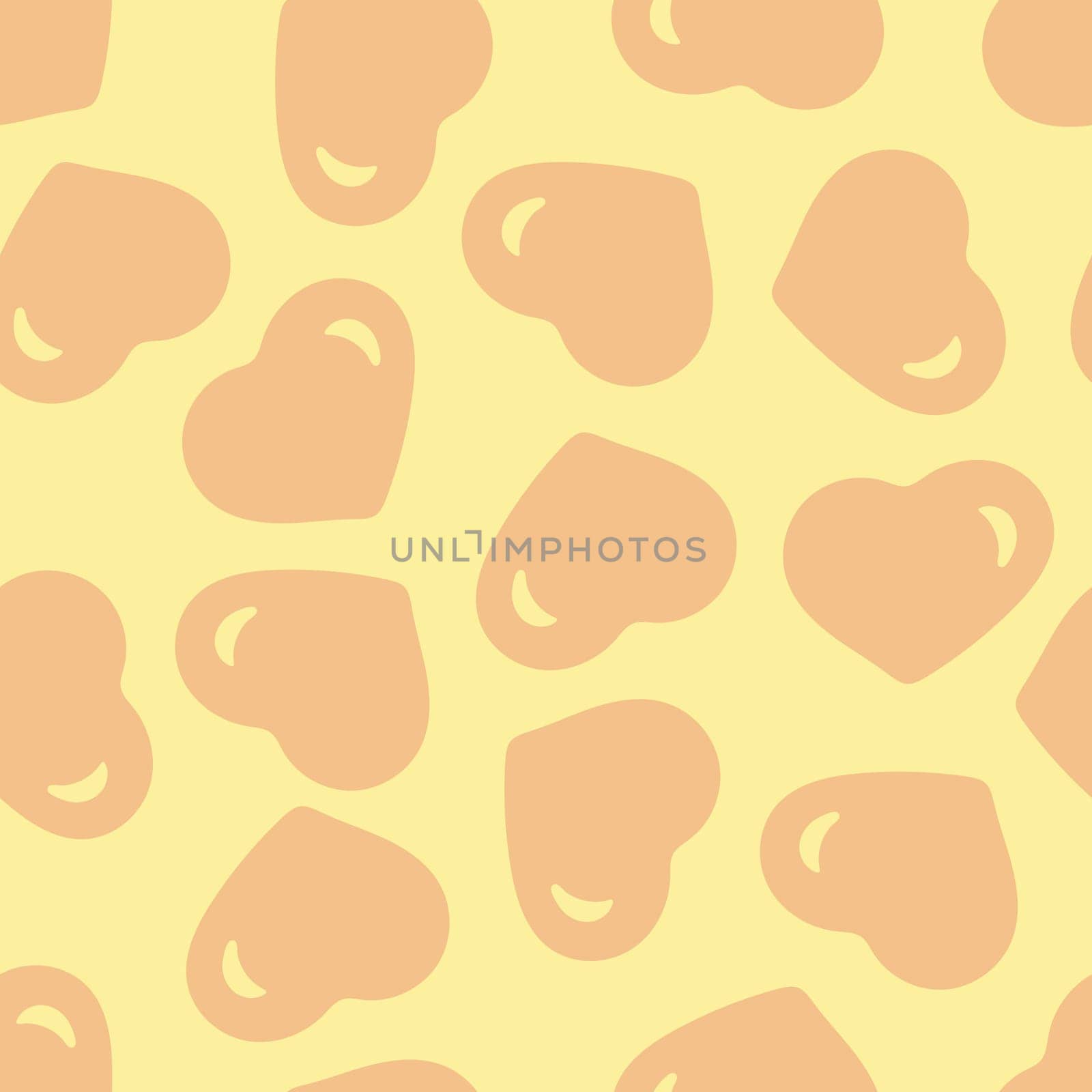 Hand Drawn Seamless Patterns with Hearts in Doodle Style. by Rina_Dozornaya