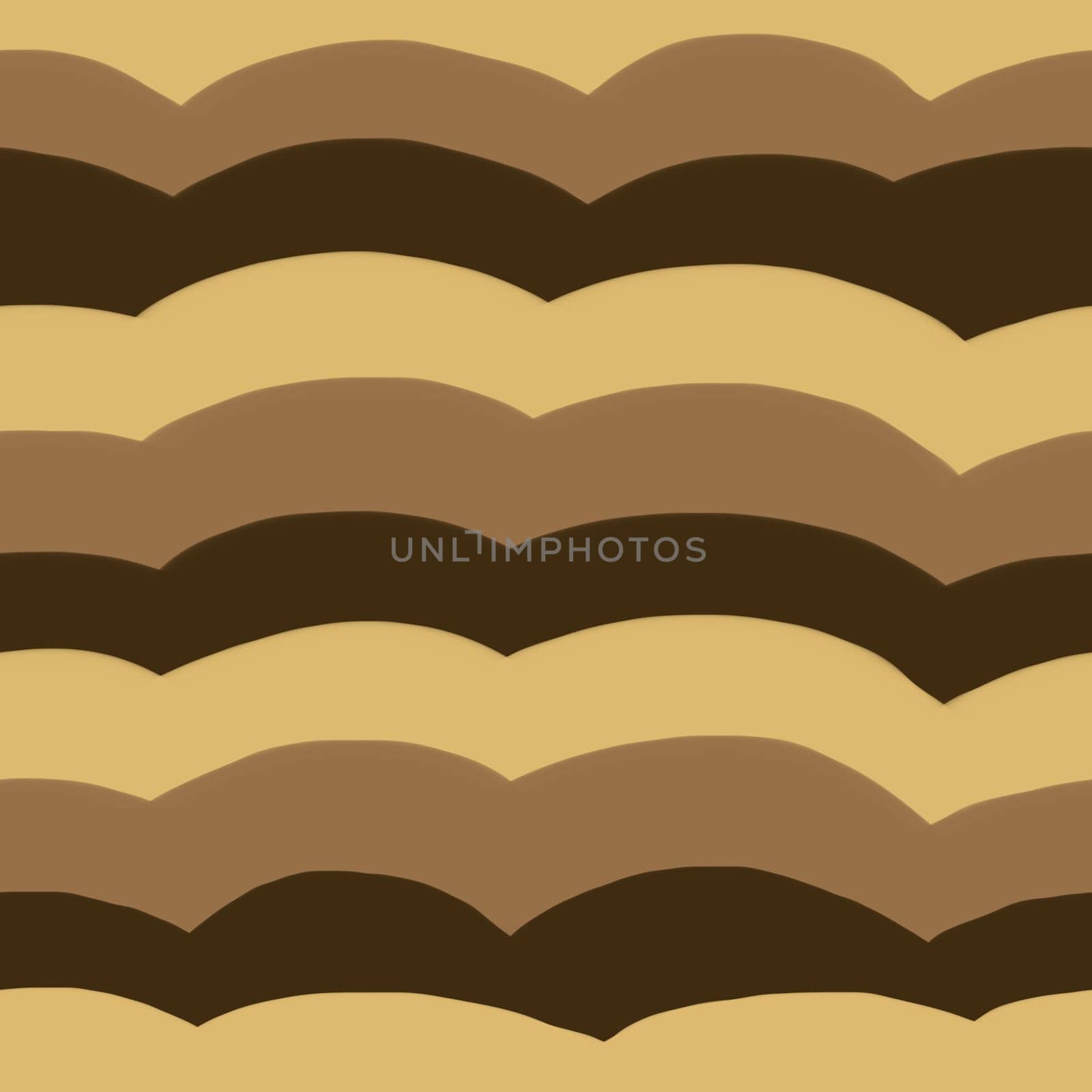 Seamless Repeatable Pattern with Sea Waves in Brown Color. Handdrawn Sketchy Drawing Digital Paper. Creative Background for Children Room Poster, Scrapbooking.