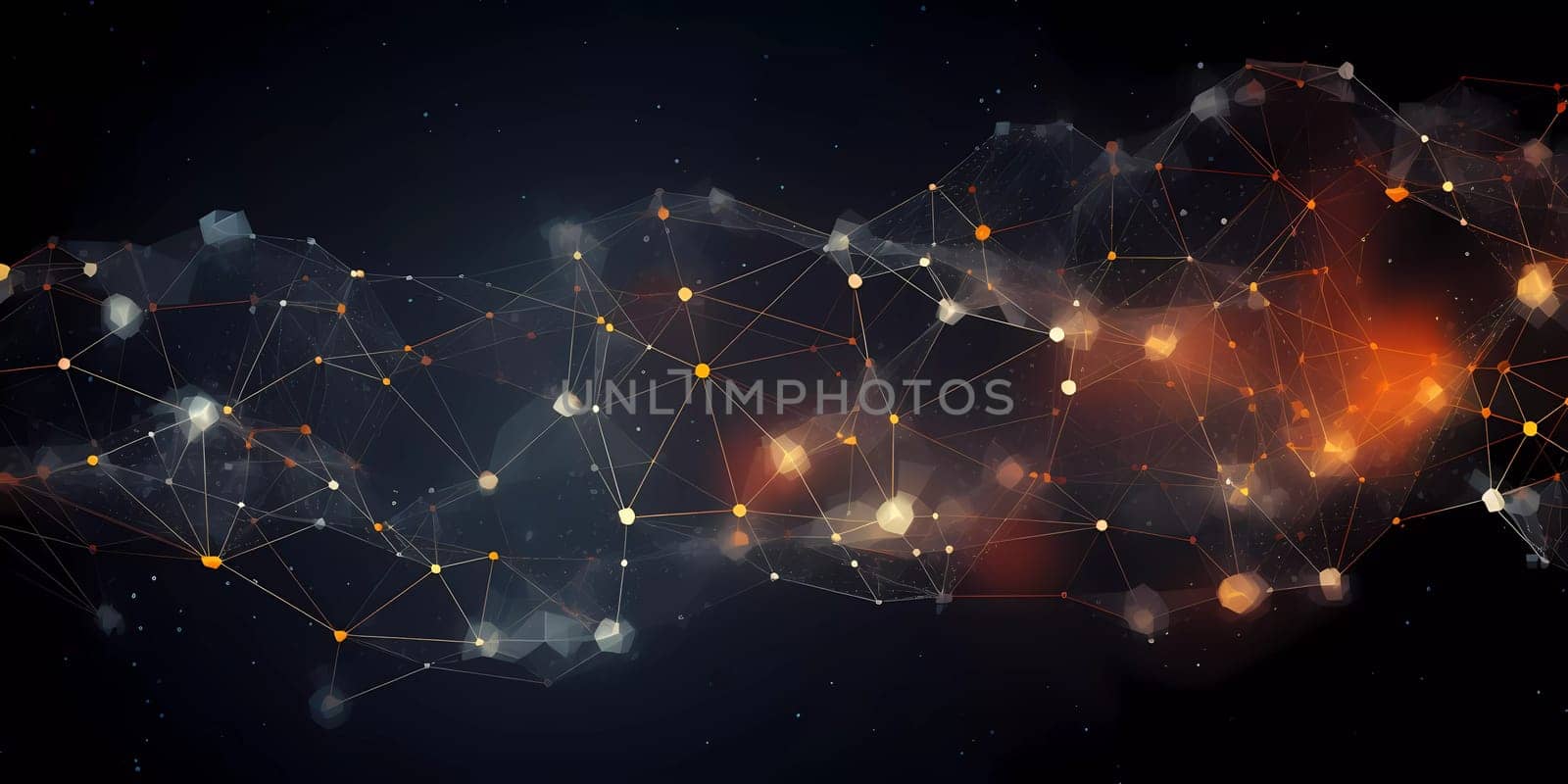 Illustration Geometric abstract background with connected line and dots,Futuristic digital background for Business Science and technology.