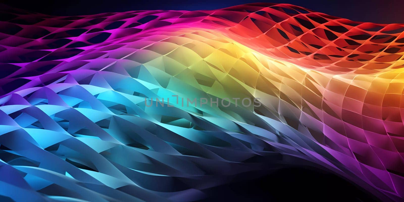 Colored Wave of dots and weave lines. Abstract background. Network connection structure