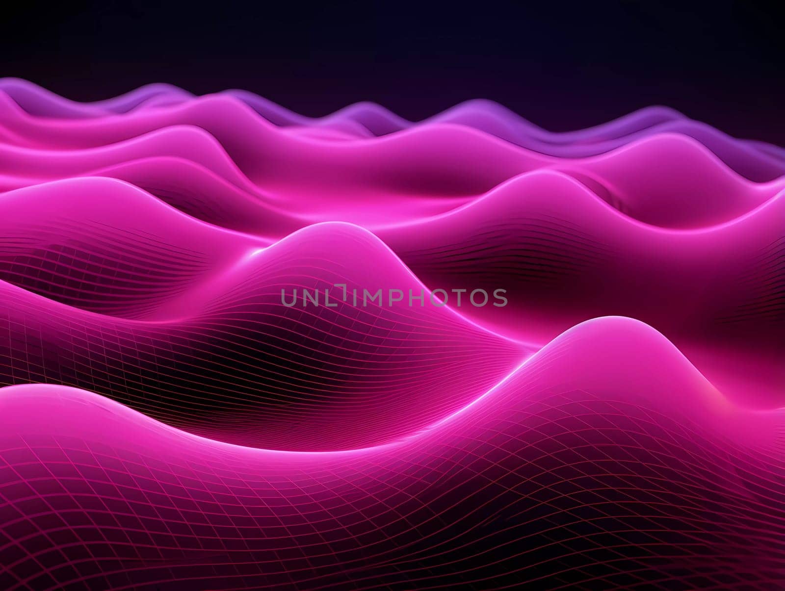 Pink Wave of dots and weave lines. Abstract background. Network connection structure. by sergeykoshkin