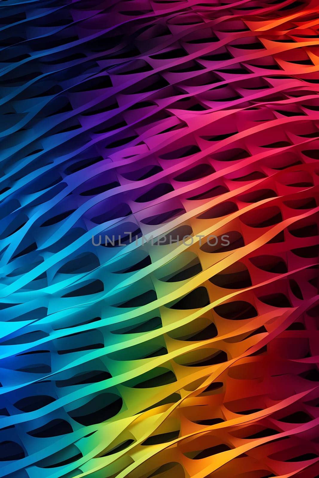 Colored Wave of dots and weave lines. Abstract background. Network connection structure