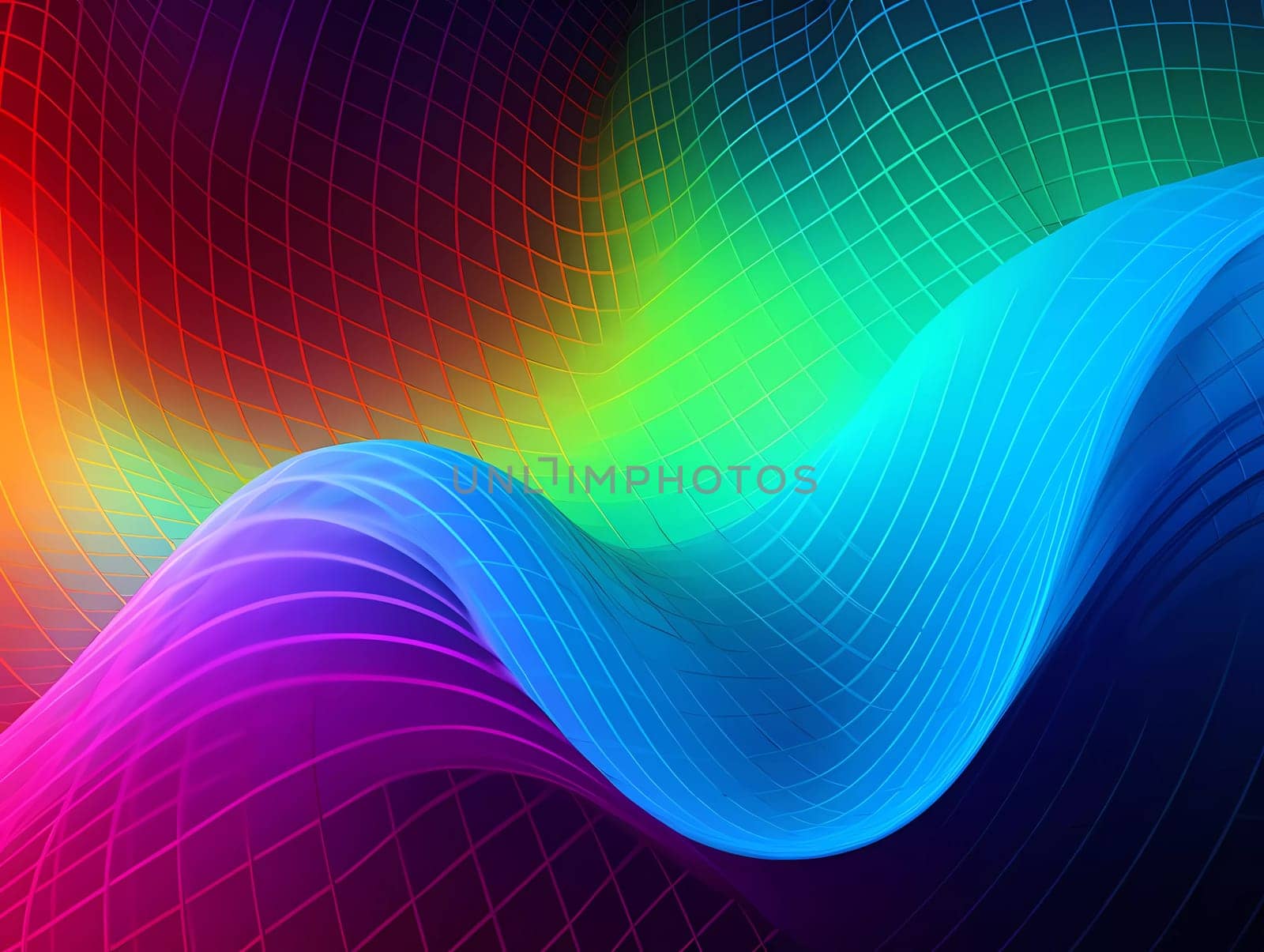 Colored Wave of dots and weave lines. Abstract background. Network connection structure