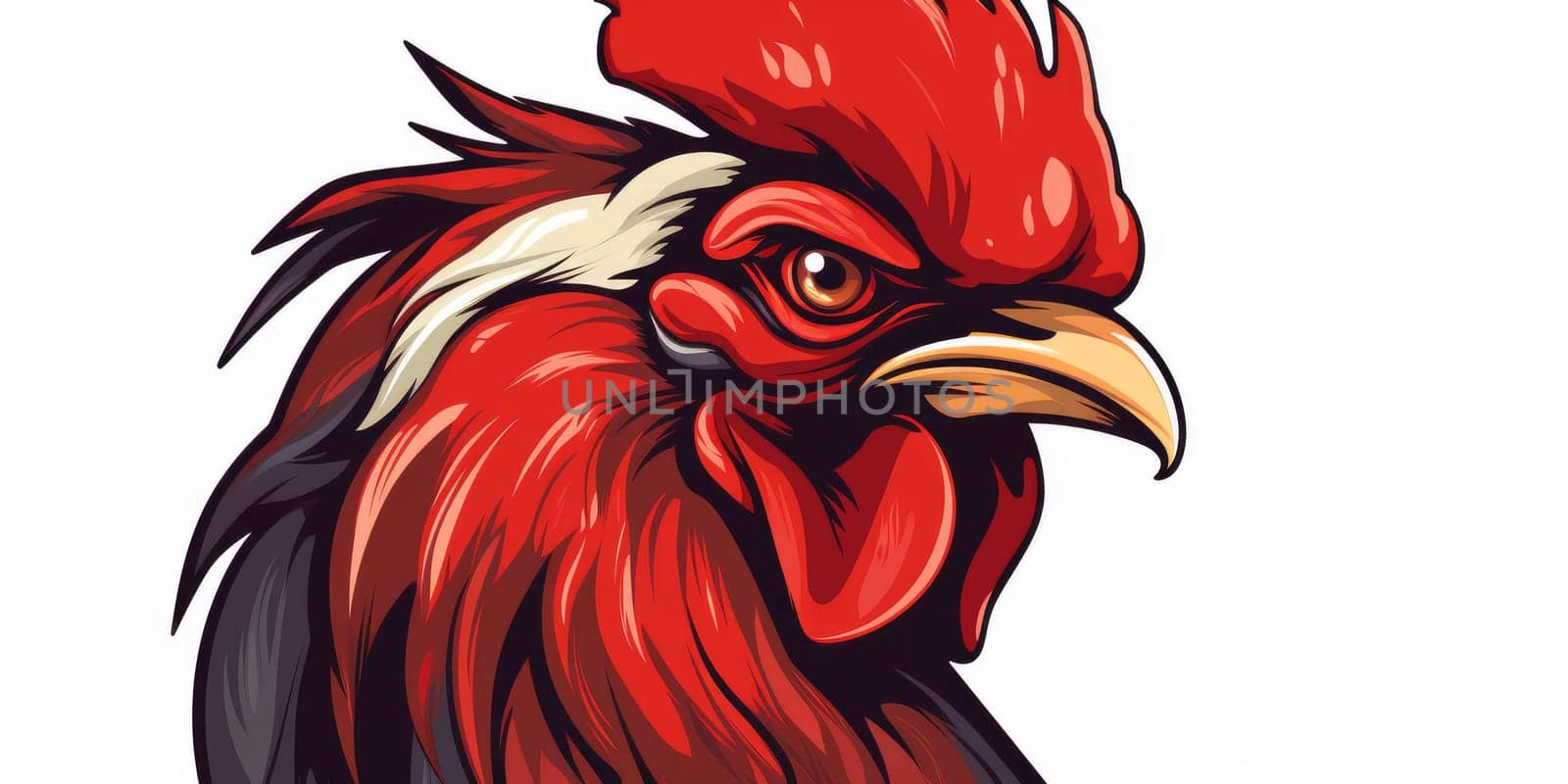 Head of rooster as illustration concept by Kadula