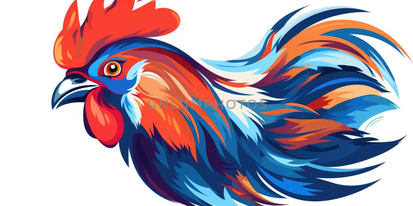 Head of rooster as illustration concept by Kadula