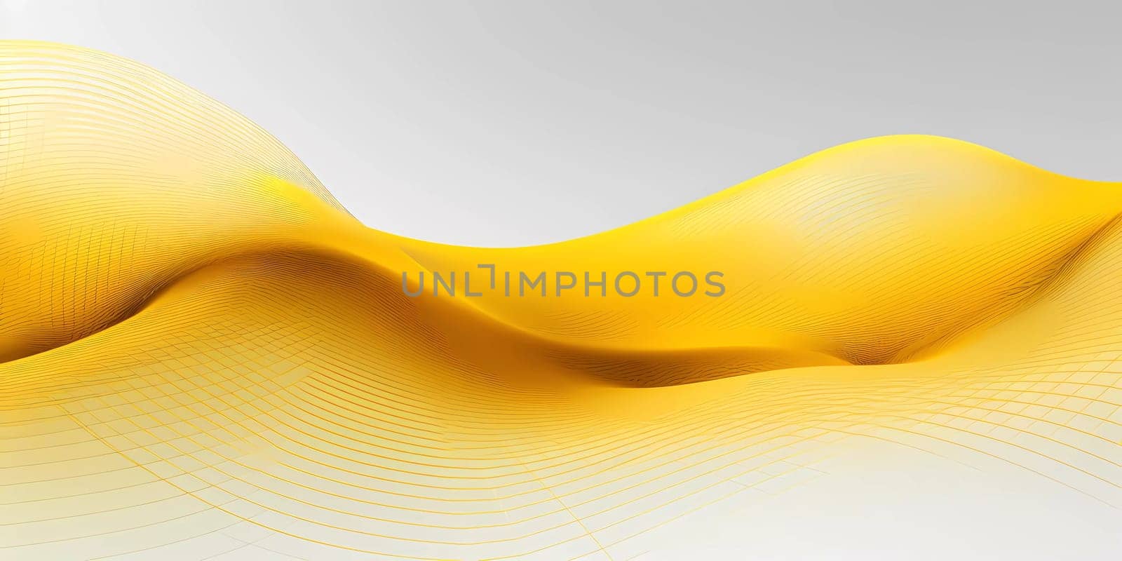 Yellow Wave of dots and weave lines. Abstract background. Network connection structure. by sergeykoshkin