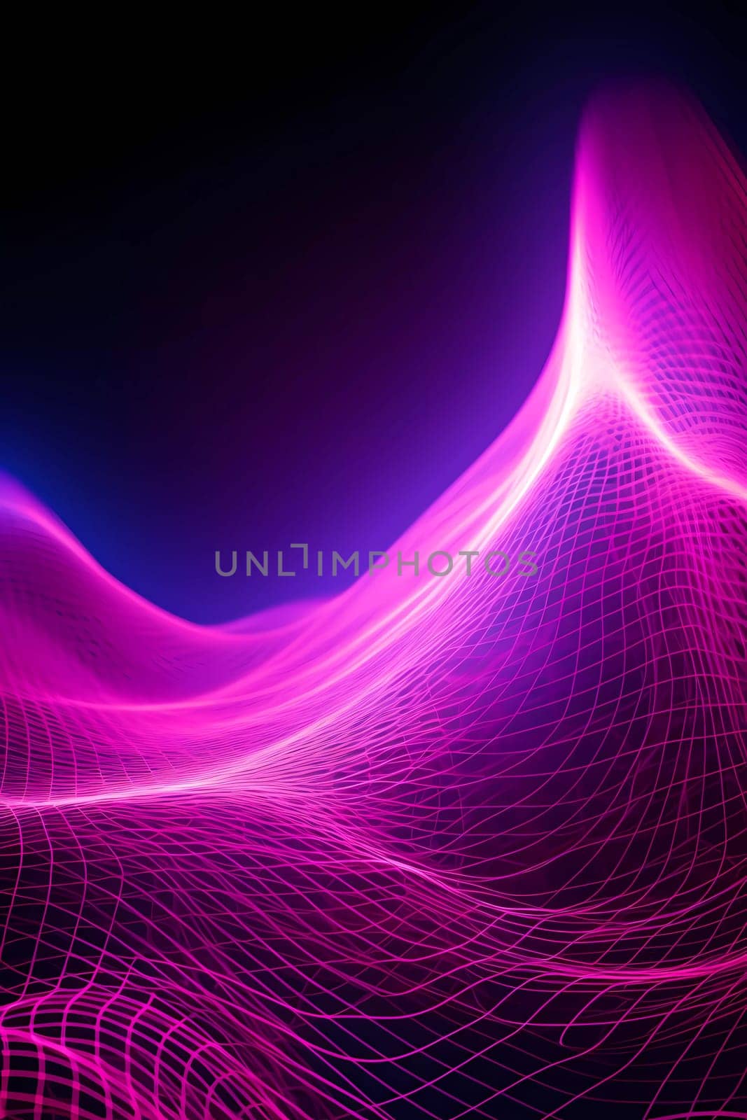 Pink Wave of dots and weave lines. Abstract background. Network connection structure