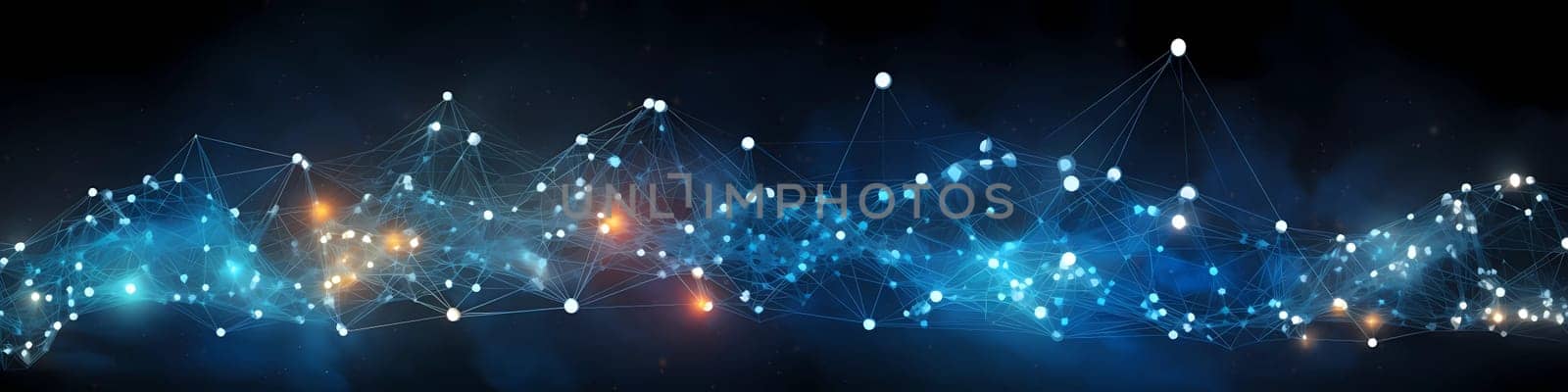 Illustration Geometric abstract background with connected line and dots,Futuristic digital background for Business Science and technology.