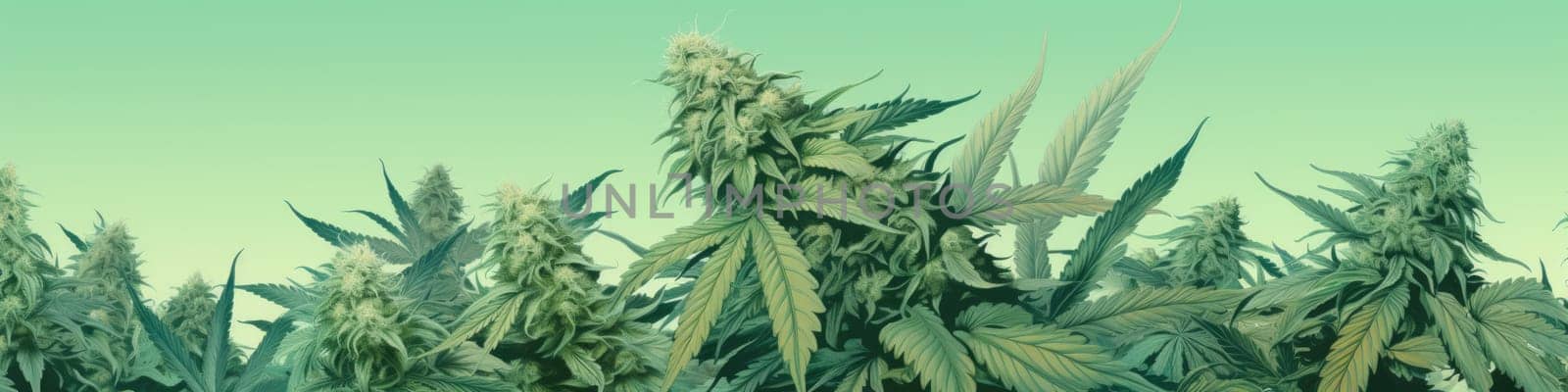Marijuana plant and leaves as banner, cannabis, especially as smoked or consumed as a psychoactive drug, nature coconut by Kadula