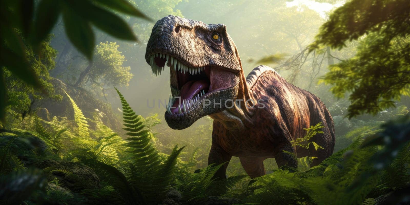 Prehistoric, mystic a dinosaur in the nature, animal and wildlife concept