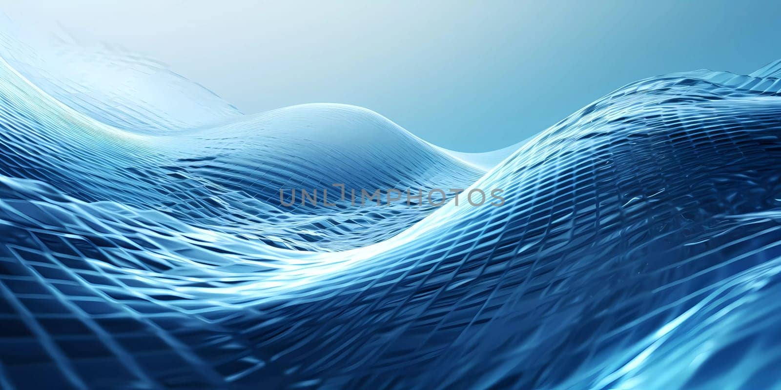 Blue Wave of dots and weave lines. Abstract background. Network connection structure