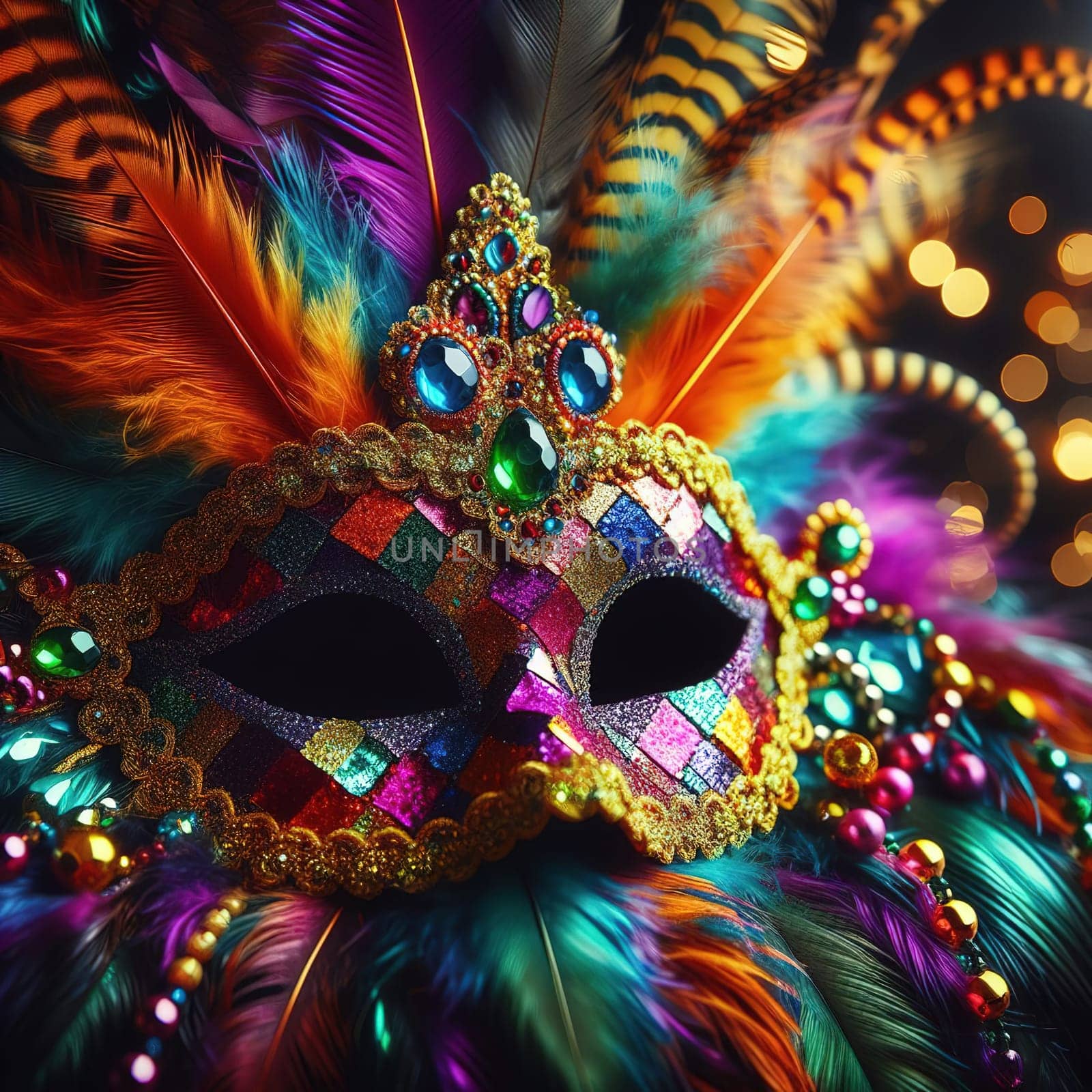 Mask from the Mardi Gras carnival. Generative AI. High quality photo