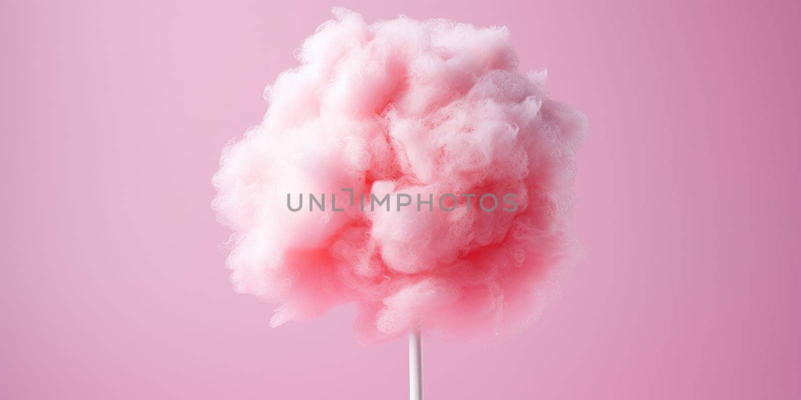 A pink candyfloss on the stick food, candy food concept by Kadula