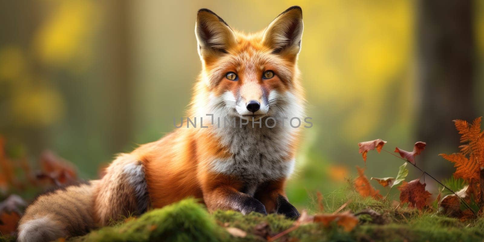 Portrait of lovely fox in nature, wildlife and nature concept
