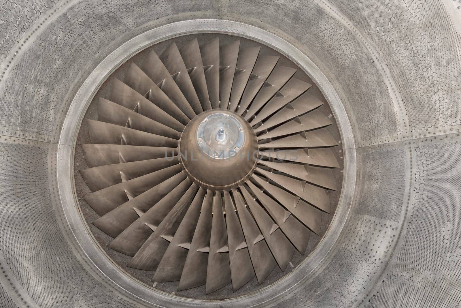 Airplane Jet gas turbine engine detail