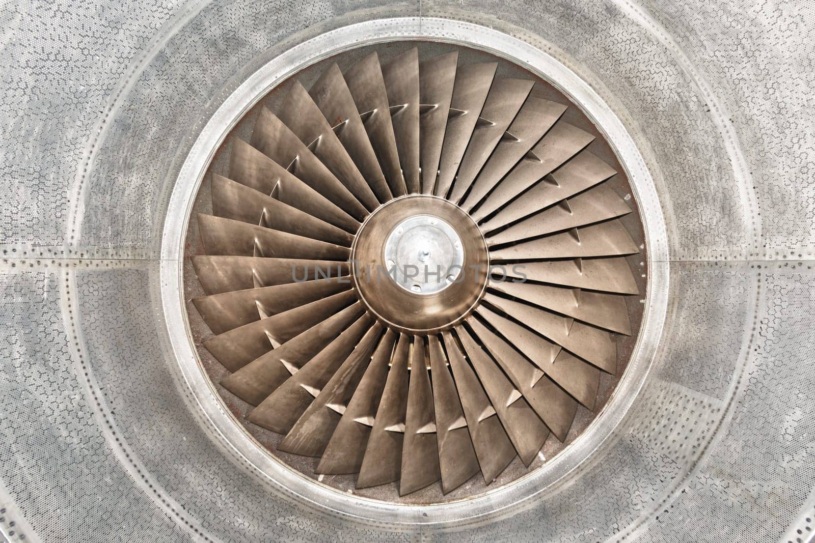 Airplane Jet gas turbine engine detail