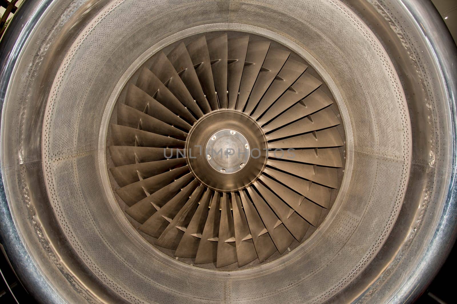 Airplane Jet gas turbine engine detail