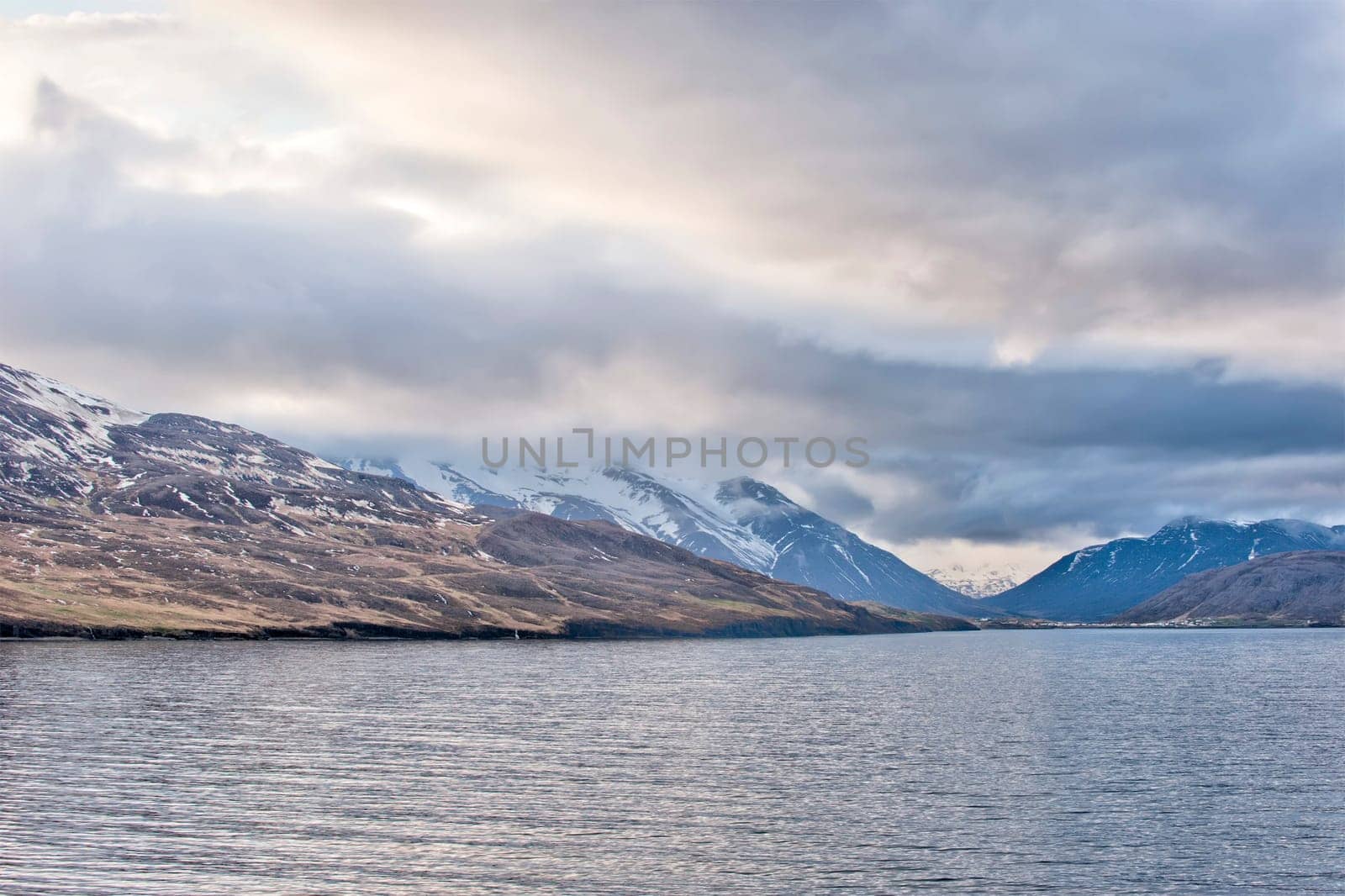 Akureyri Iceland coastal view in spring time