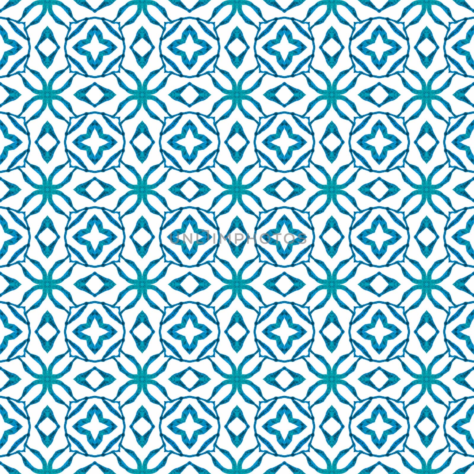 Trendy organic green border. Blue wonderful boho chic summer design. Textile ready breathtaking print, swimwear fabric, wallpaper, wrapping. Organic tile.