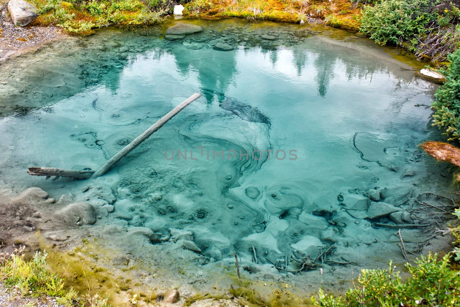 Natural hot pools in banff Canada park 