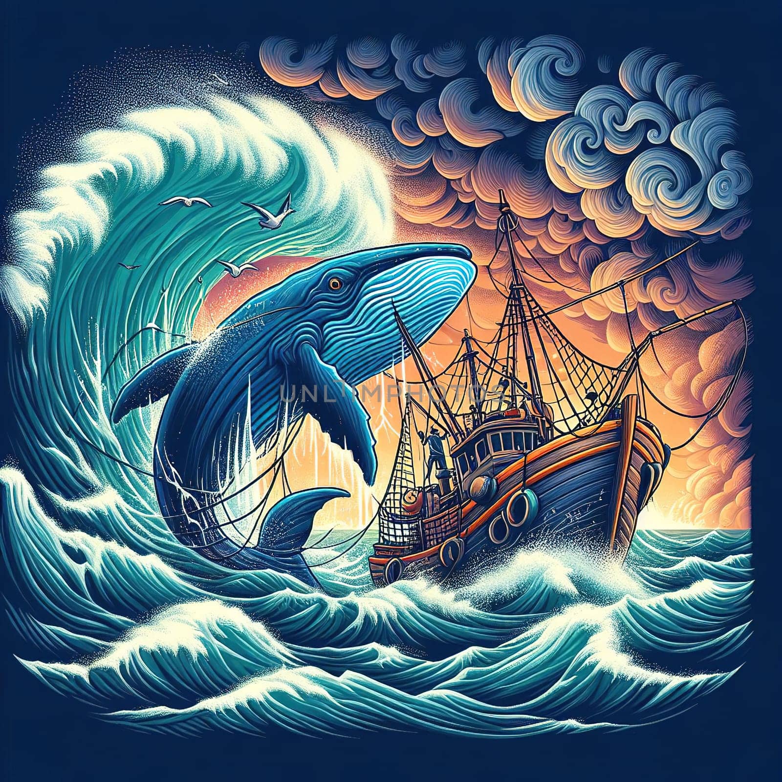 Illustration for Whale Protection Day. Generative AI. High quality illustration