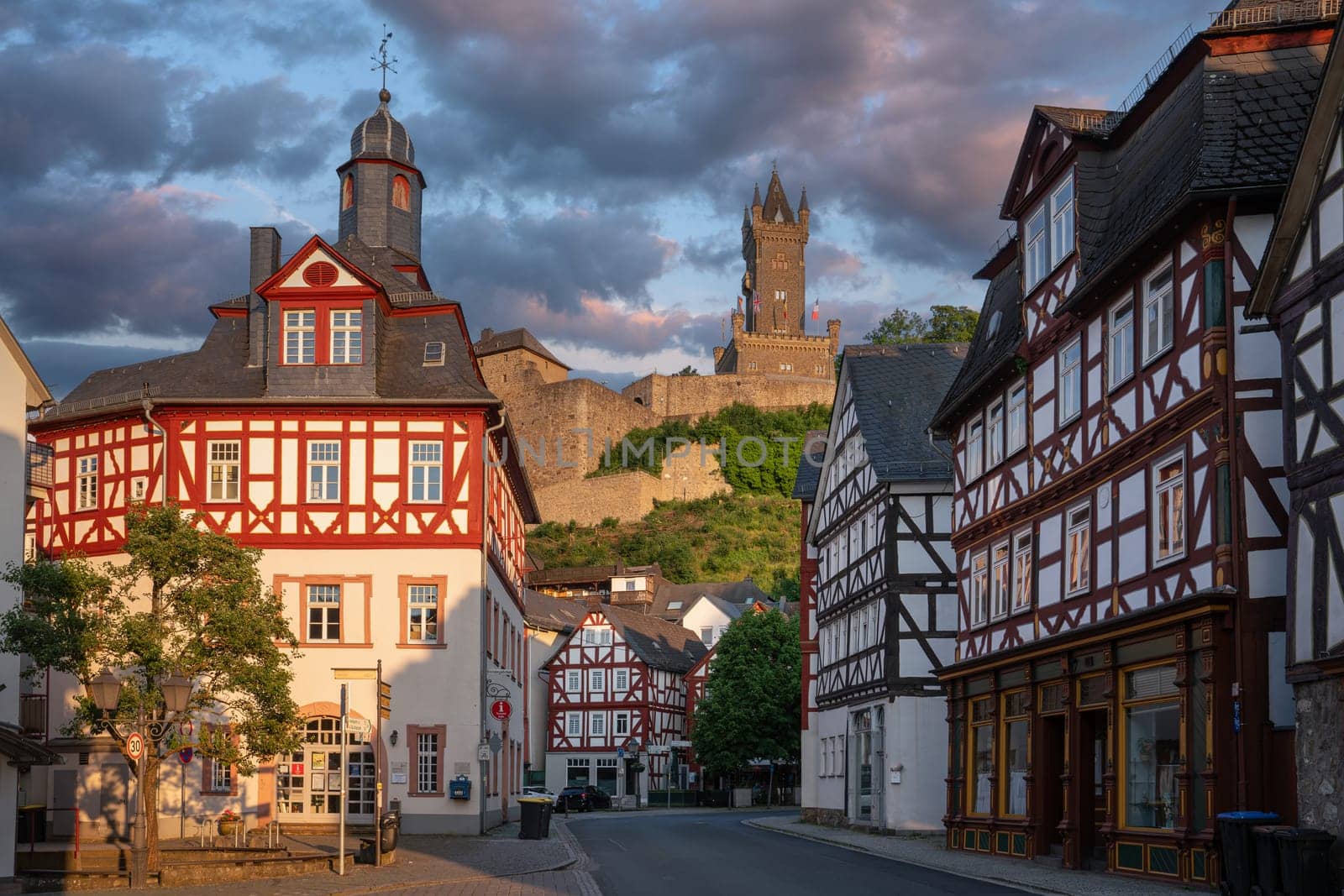 DILLENBURG, GERMANY - JUNE 10, 2023: Historic castle and downtown of Dillenburg on June 10, 2023 in Hesse, Germany