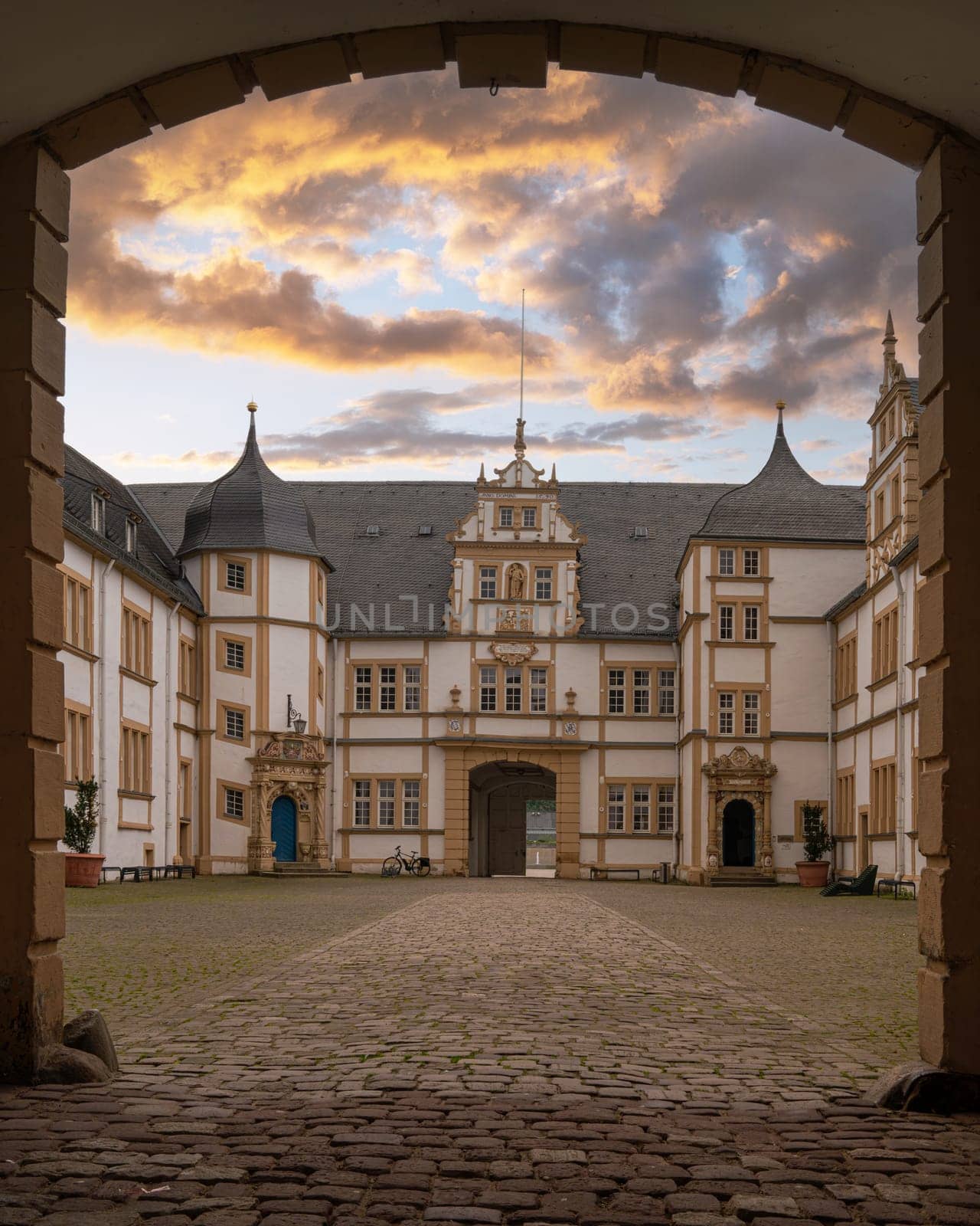 PADERBORN, GERMANY - AUGUST 17, 2023: Old Neuhaus castle close to Paderborn on August 17, 2023 in North Rhine Westphalia, Germany