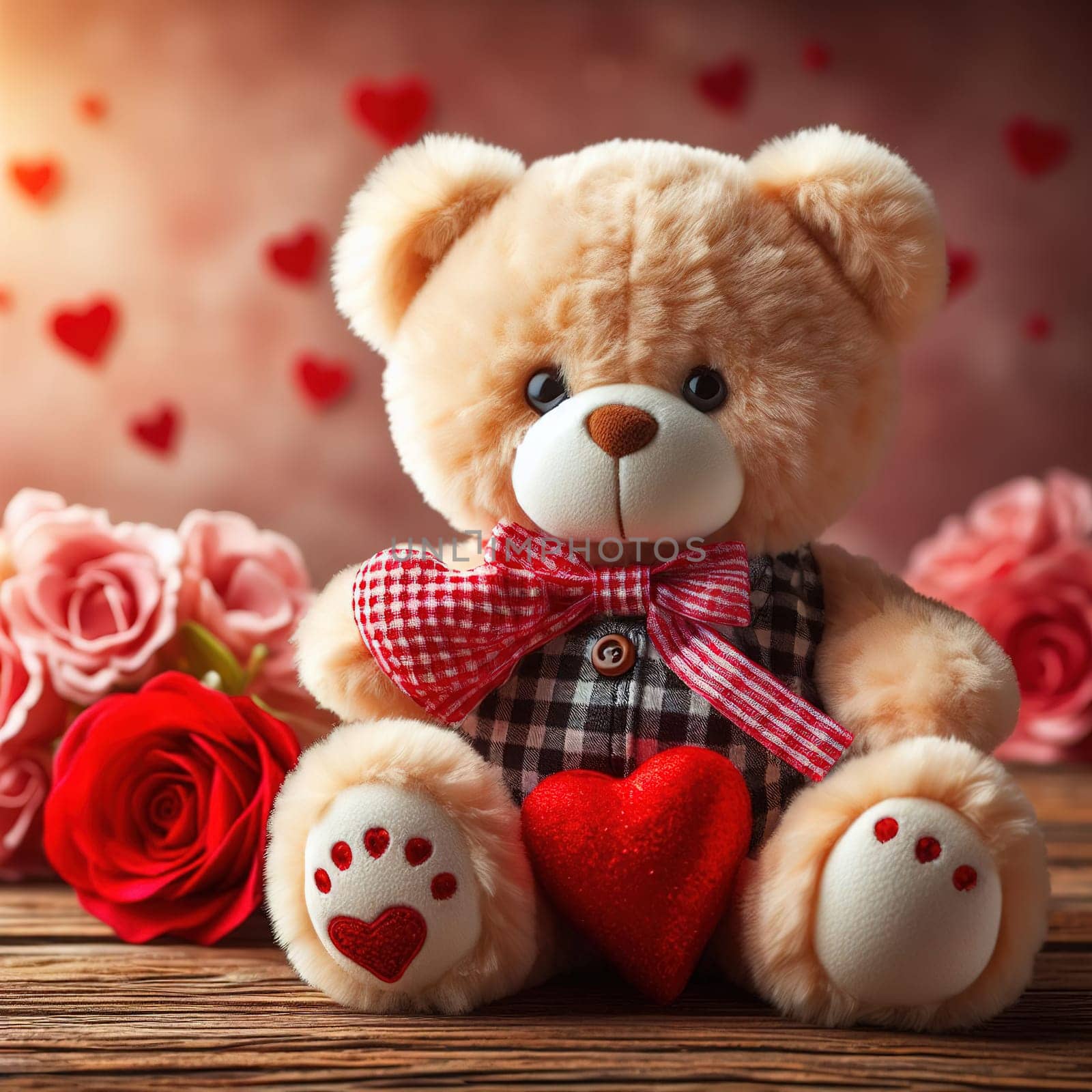 Teddy bear with heart, a good gift for Valentine's day by gordiza