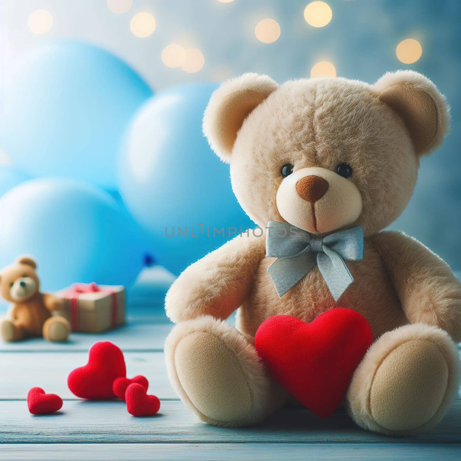 Teddy bear with heart, a good gift for Valentine's day. High quality photo