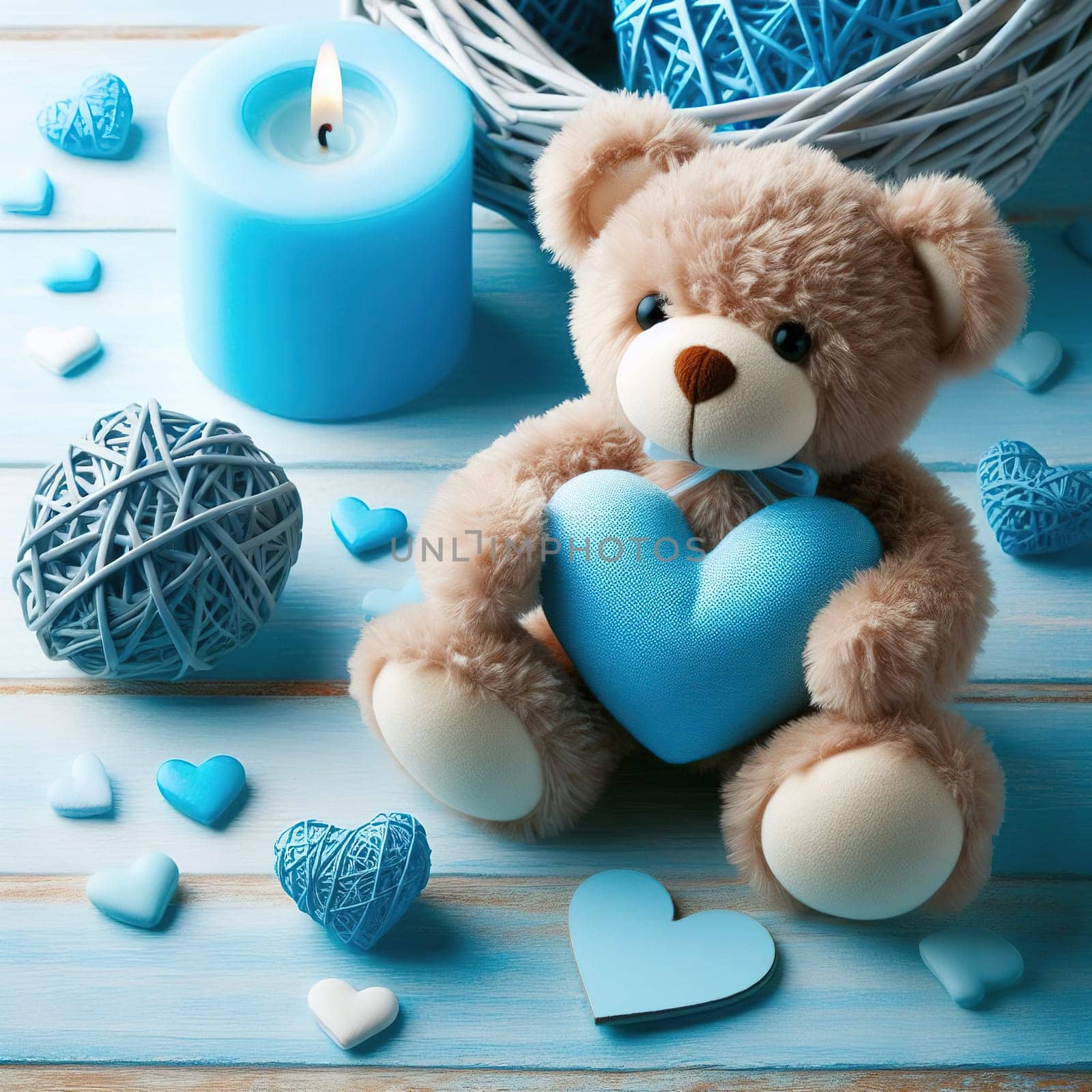 Teddy bear with heart, a good gift for Valentine's day. High quality photo