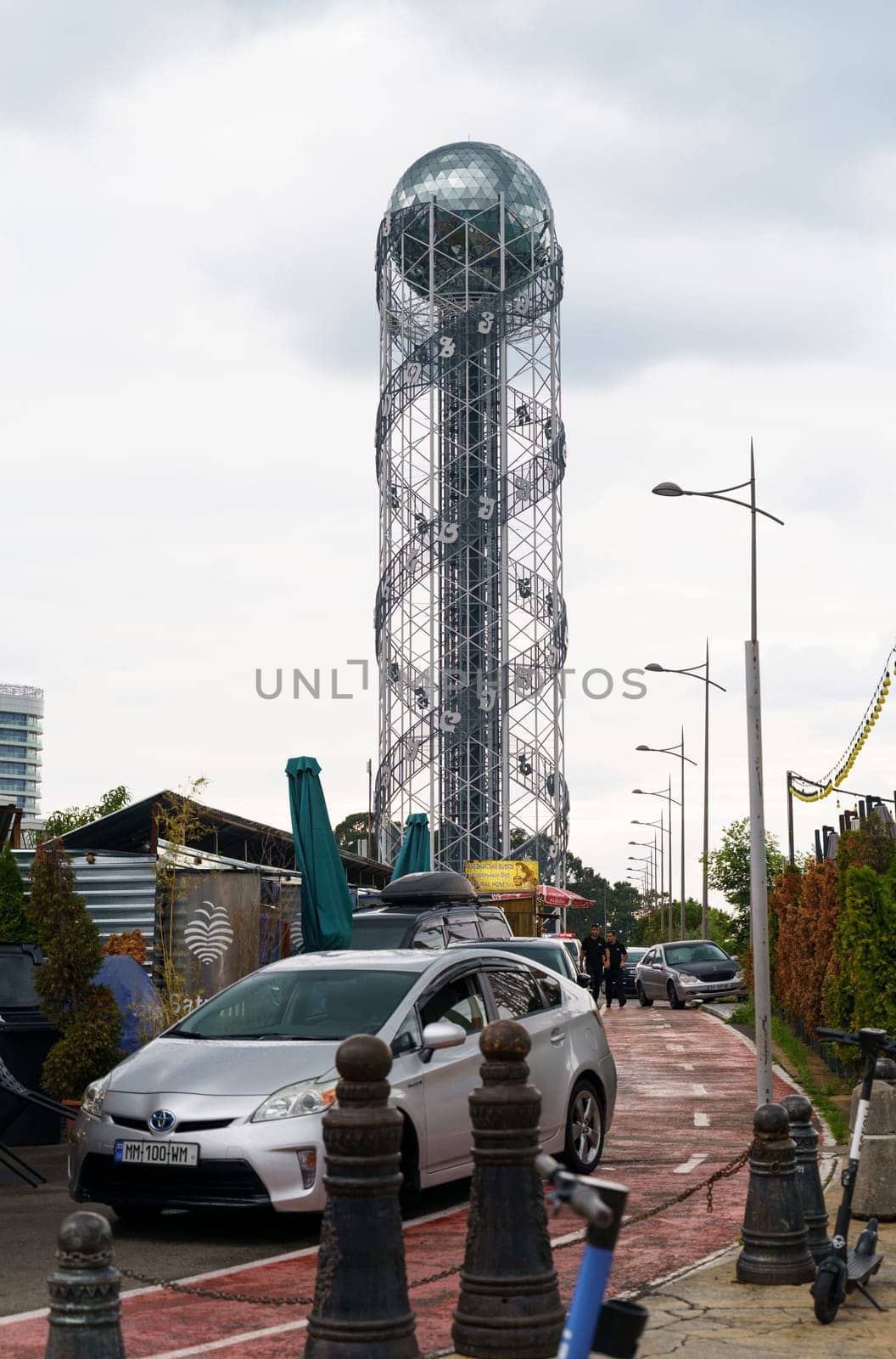 BATUMI, GEORGIA, AJARIA - September 06, 2022: Alphabet tower in Batumi, Georgia.