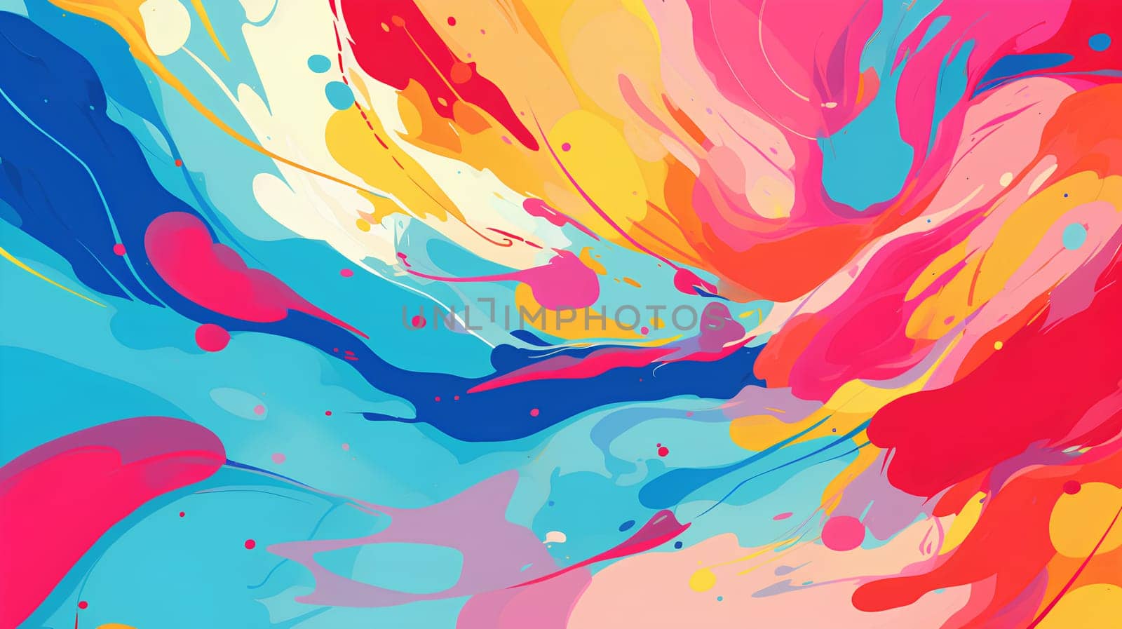Colorful Liquid paint ink, wavy abstract background - Generative AI
