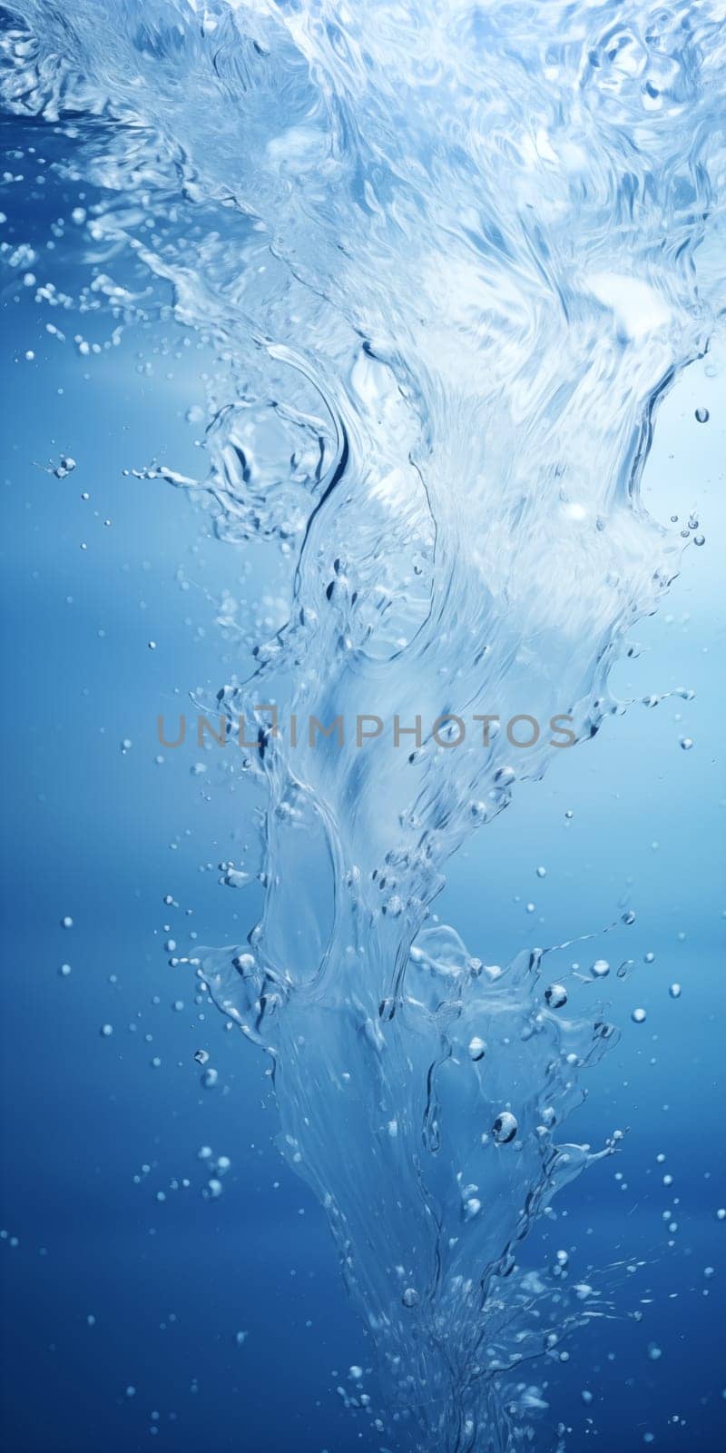 Rhythmic waves of effervescent water dance freely, encapsulating the wild essence of fluidity in a breathtaking display - Underwater background - generative AI