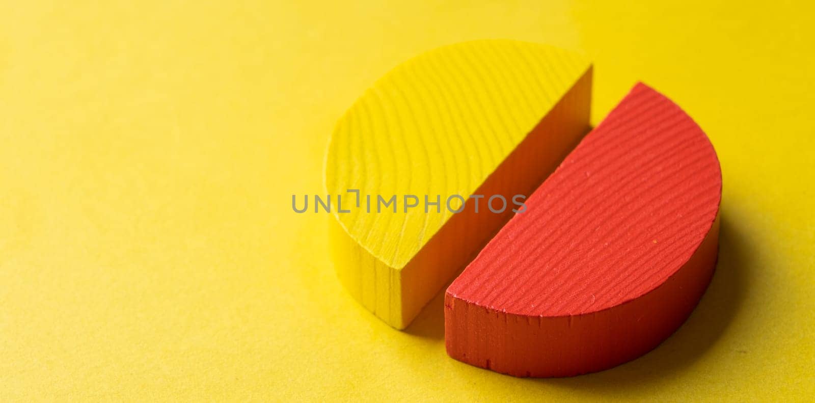 Colorful wooden pie chart pieces by Desperada