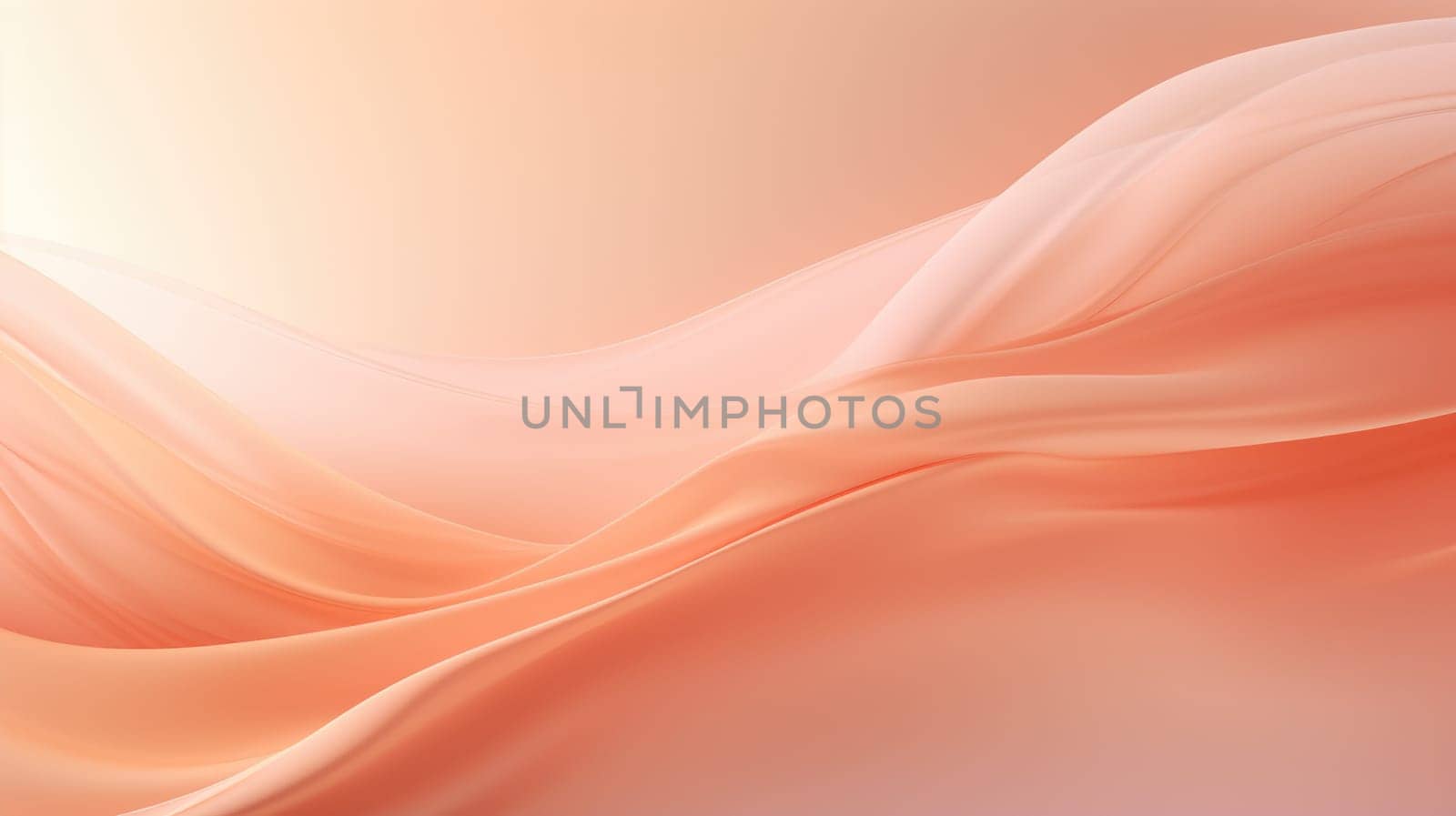 Color of the year 2024 Peach Fuzz. Silk fabric with a delicate peach color. Abstract background AI