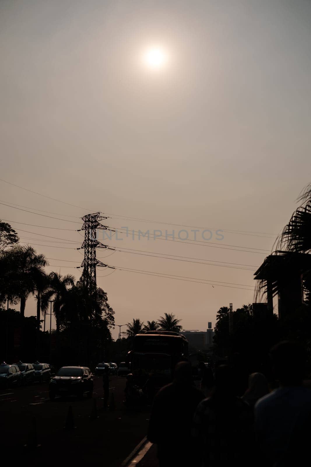 Sunset Silhouette of Street Traffic