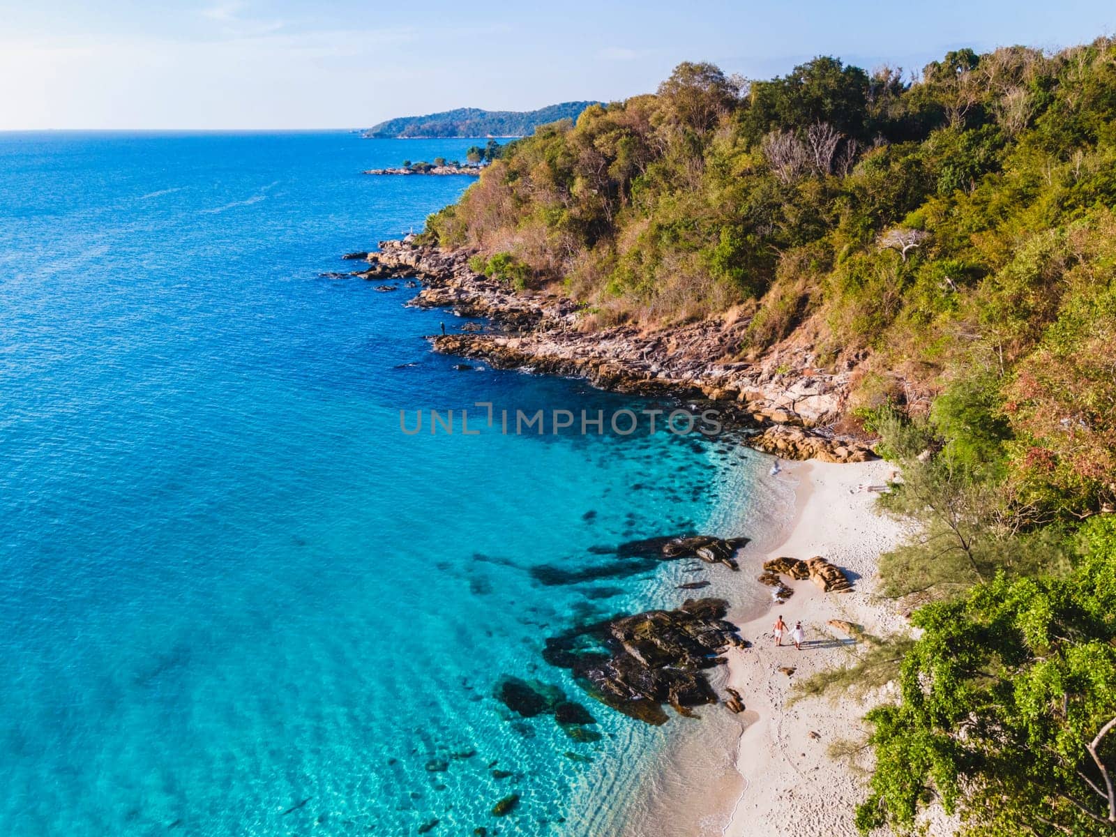 Koh Samet Island Thailand, aerial drone view from above at the Samed Island in Thailand by fokkebok