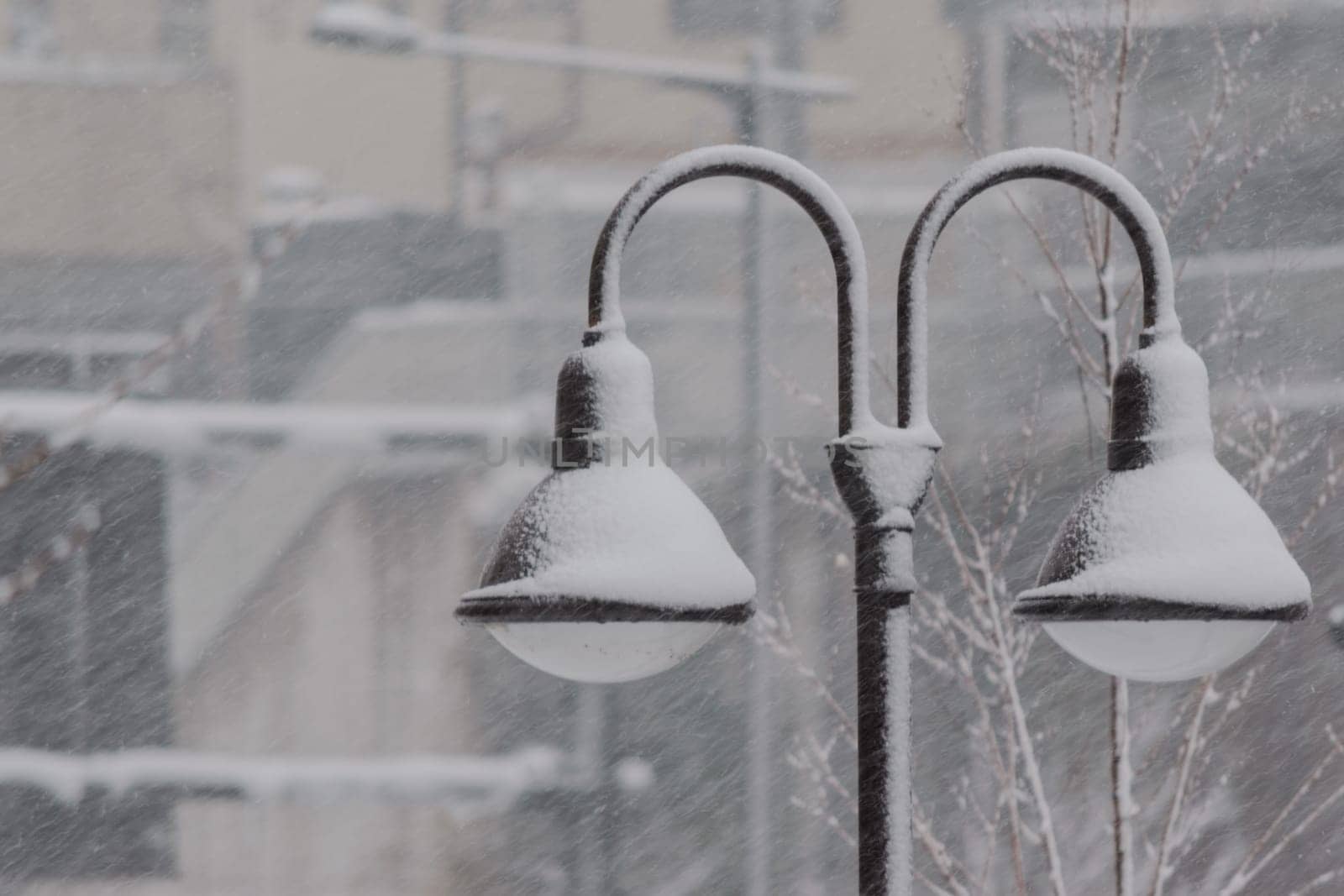 Two lights in a snowstorm by jameshumble